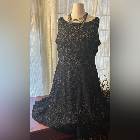 9 & Co. Dresses & Skirts - Black Lace Fit-and-Flare Dress - Elegant Evening Wear